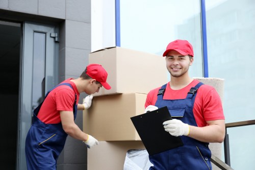 Removal team loading boxes for same day removals in Bayswater