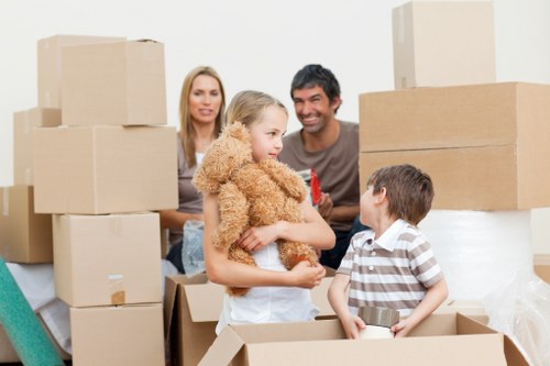 Packed boxes and household items for a Bayswater man and van move